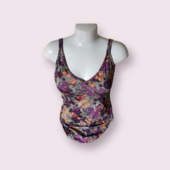 REI CO-OP Sariska Print Bra Top Tank Tunic Purple Orange Gray Women's Size 8 M - Picture 10 of 11